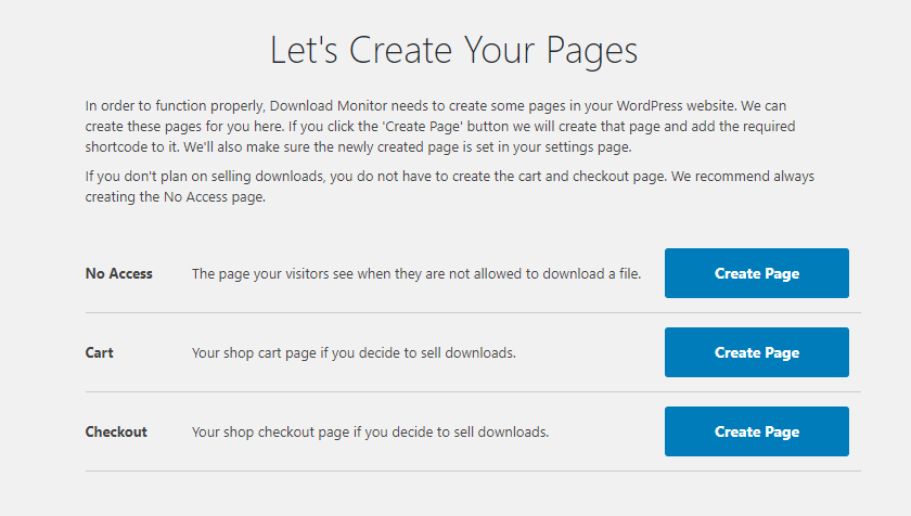 Let's Create Your Pages - tạo trang download cho WordPress