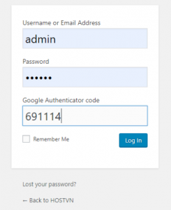 authenticator - bảo vệ WordPress Admin