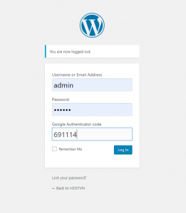 đăng nhập với Xác thực hai yếu tố cho WordPress
