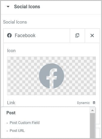 Social Icons Widget elementor