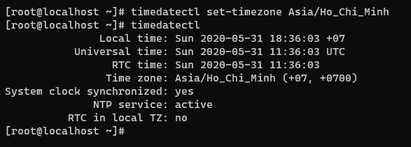 Screenshot_104 - thay đổi Timezone trên CentOS 8