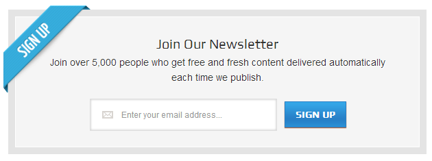 giao diện form newsletter signup box