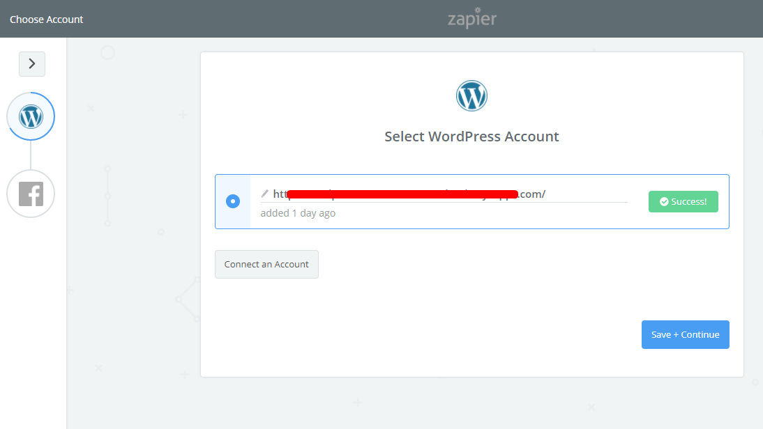 connect WordPress account with Zapier