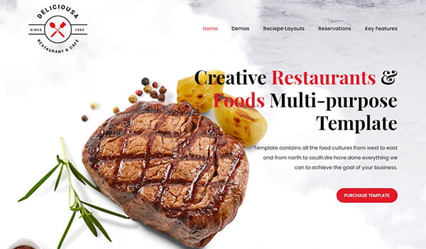 theme wordpress cho website thực phẩm premium food & restaurant html template