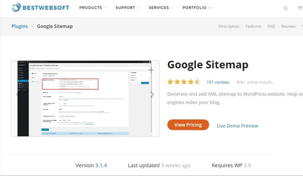 Nằm trong Top Plugin WordPress giúp tạo Sitemap, bạn có thể tích hợp Google Sitemap để tạo sơ đồ trang. 