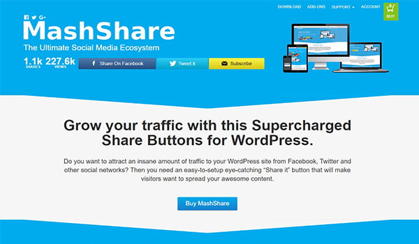 MashShare là một trong những Plugin hỗ trợ truyền thông xã hội miễn phí tốt nhất trong WordPres