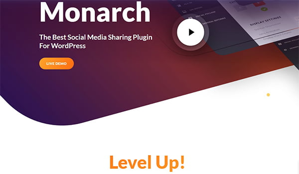 Monarch đem đến một tập hợp các nút Share và Follow cho các mạng xã hội phổ biến.