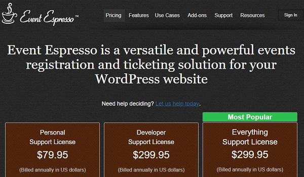 Event Espresso 4 Decaf hỗ trợ tốt hơn cho các tính năng bán vé và đăng ký sự kiện