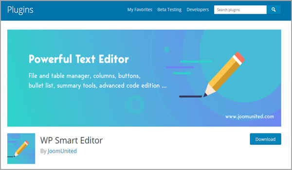 Plugin WP Smart Editor có những tính năng thông minh và chuyên nghiệp đúng với tên gọi của nó
