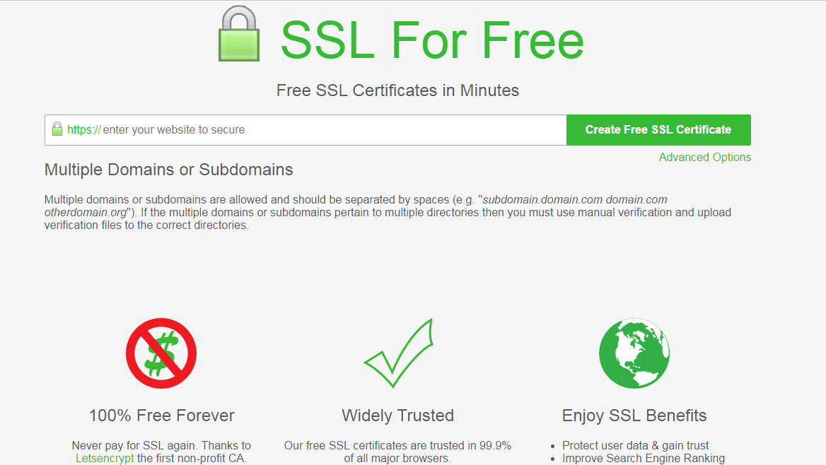 Đăng ký ssl miễn phí