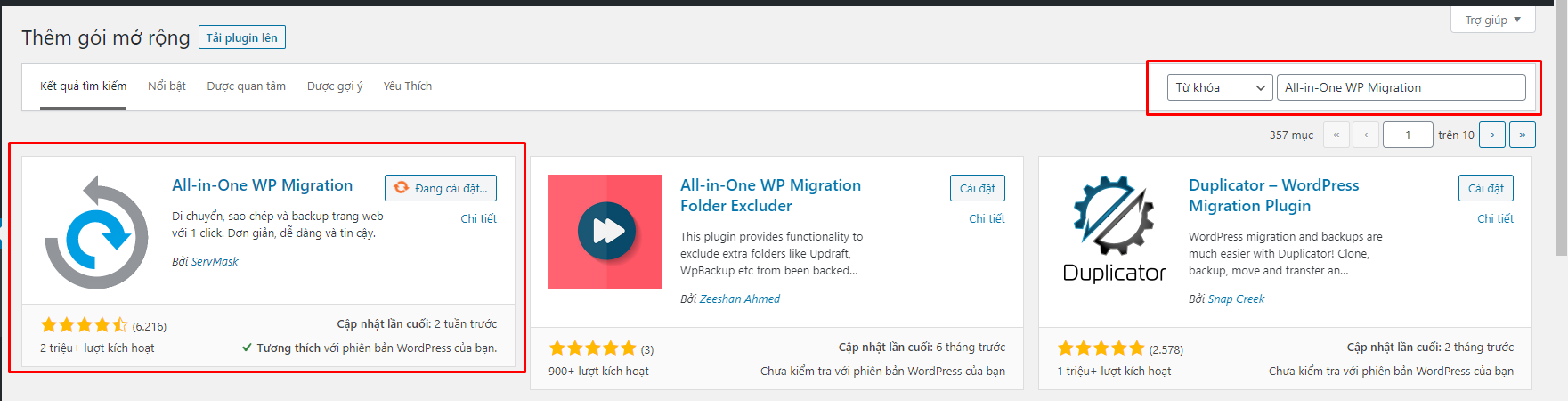 install All-In-One WP Migration
