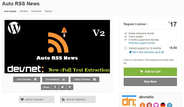 Auto RSS News cho phép nhập tin tức thủ công hoặc tự động bằng công cụ Wp corn.