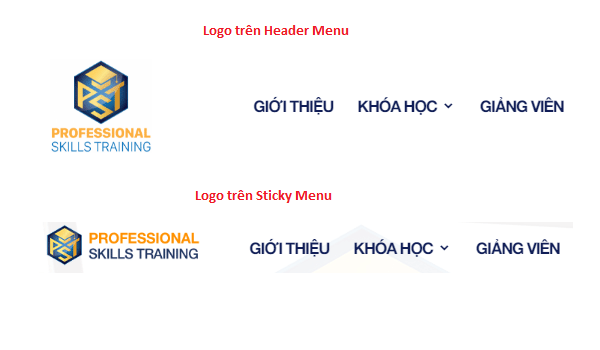 Cách tùy chỉnh WordPress - Ví dụ về mẫu logo trên Header và Sticky Menu